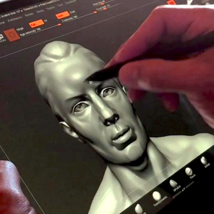 طراحی سه بعدی چهره با قلم نوری